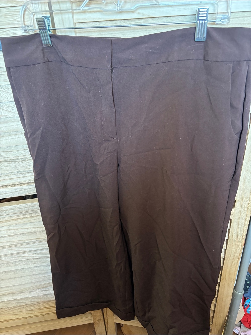 George Ladies Cropped Dark Brown Career Slacks 12